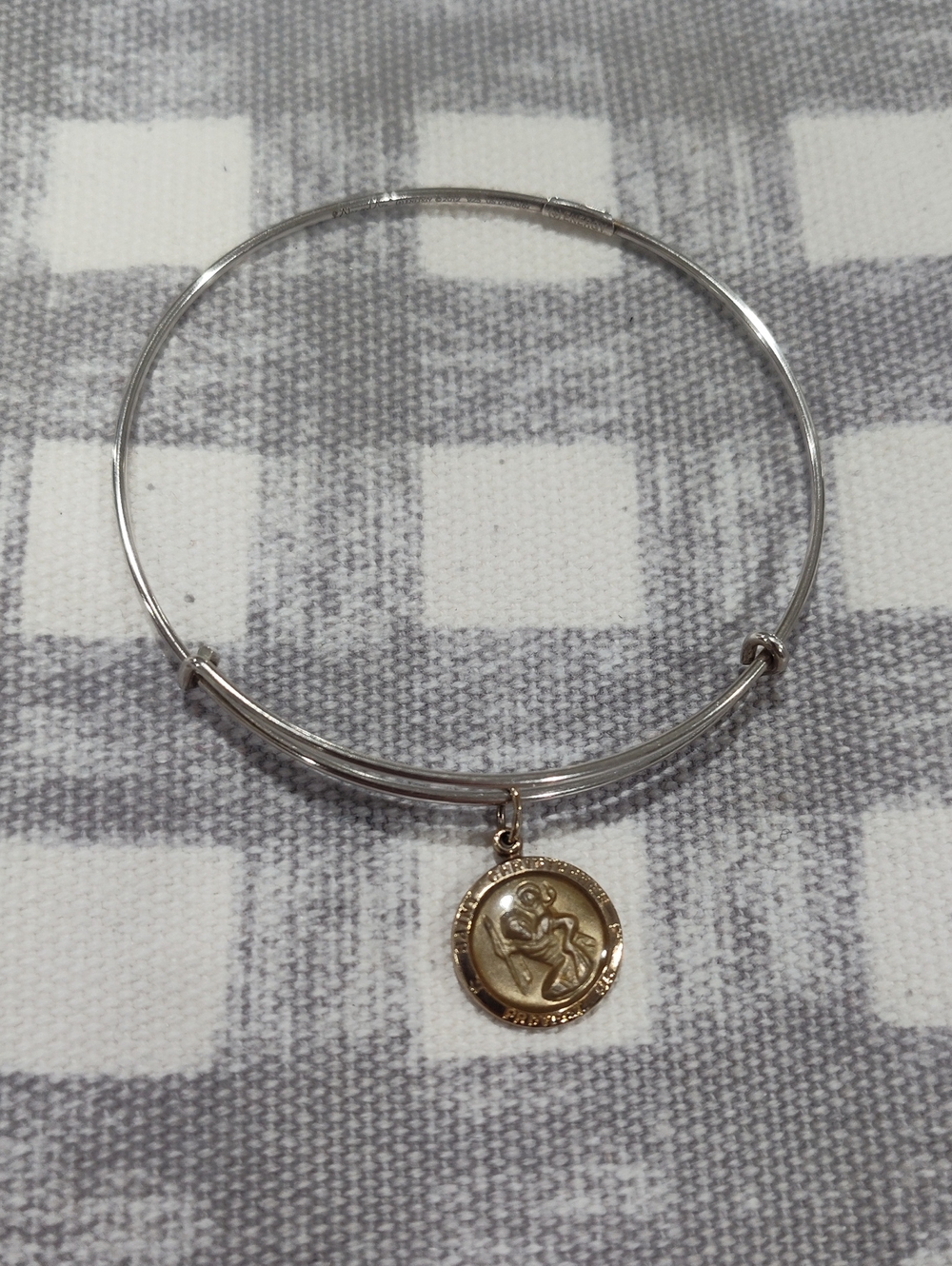 Alex And Ani Sterling Silver Saint Christopher Bangle Bracelet